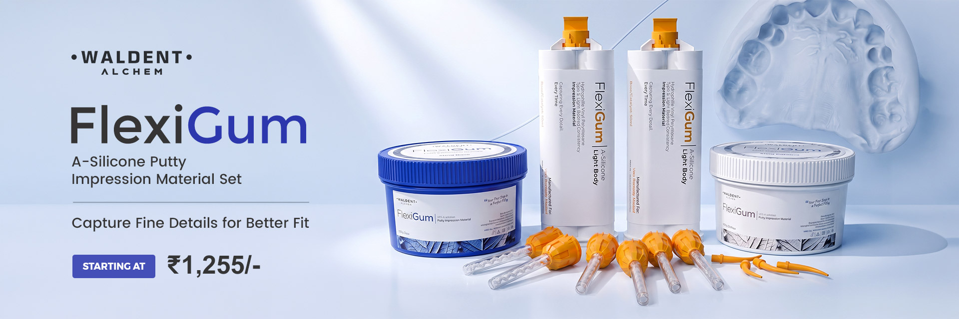 Waldent FlexiGum A-Silicone Putty Impression Material Set